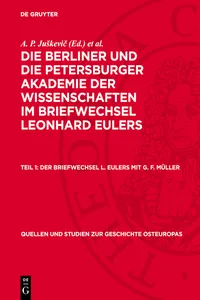 Der Briefwechsel L. Eulers mit G. F. Müller_cover