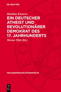 Ein deutscher Atheist und revolutionärer Demokrat des 17. Jahrhunderts_cover