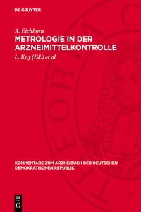 Metrologie in der Arzneimittelkontrolle_cover