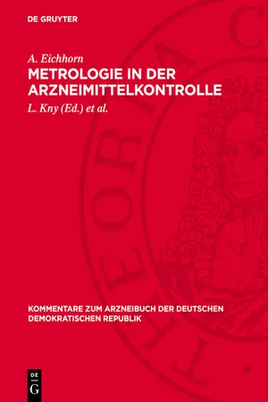 Metrologie in der Arzneimittelkontrolle