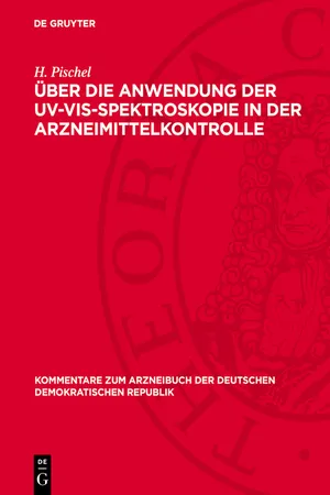 Über die Anwendung der UV-VIS-Spektroskopie in der Arzneimittelkontrolle