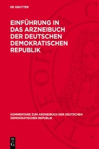 Einführung in das Arzneibuch der Deutschen Demokratischen Republik_cover