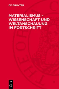 Materialismus – Wissenschaft und Weltanschauung ım Fortschritt_cover