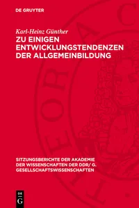 Zu einigen Entwicklungstendenzen der Allgemeinbildung_cover