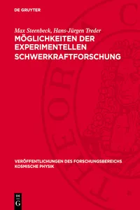 Möglichkeiten der experimentellen Schwerkraftforschung_cover