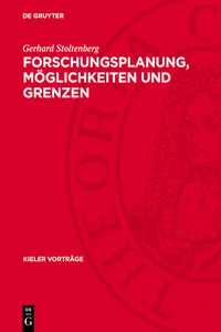 Forschungsplanung, Möglichkeiten und Grenzen_cover