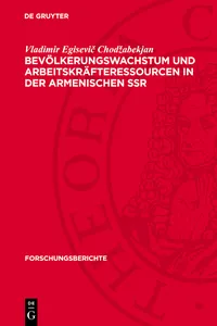 Bevölkerungswachstum und Arbeitskräfteressourcen in der Armenischen SSR_cover