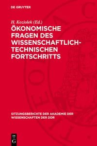 Ökonomische Fragen des wissenschaftlich-technischen Fortschritts_cover