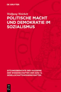 Politische Macht und Demokratie im Sozialismus_cover