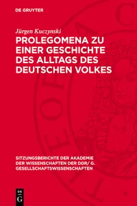 Prolegomena zu einer Geschichte des Alltags des deutschen Volkes_cover