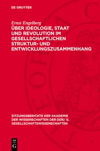 Über Ideologie, Staat und Revolution im gesellschaftlichen Struktur- und Entwicklungszusammenhang_cover