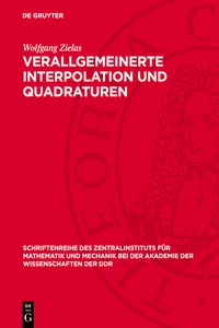 Verallgemeinerte Interpolation und Quadraturen_cover