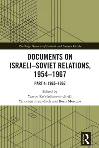 Documents on Israeli-Soviet Relations, 1954–1967_cover