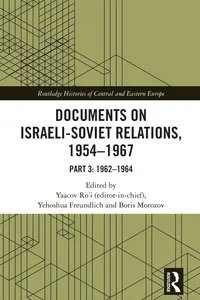 Documents on Israeli-Soviet Relations, 1954–1967_cover