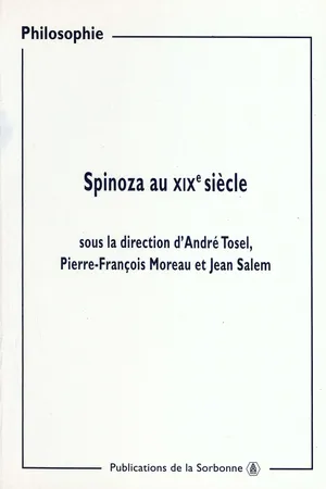 Spinoza au XIXe siècle