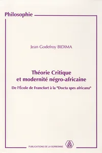 Théorie critique et modernité négro-africaine_cover