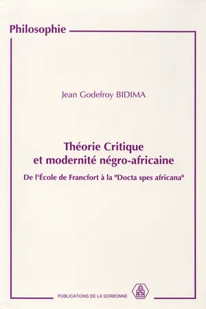 Théorie critique et modernité négro-africaine