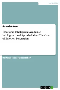 Emotional Intelligence, Academic Intelligence and Speed of Mind: The Case of Emotion Perception_cover