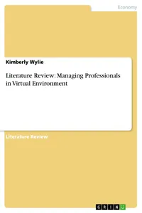 Literature Review: Managing Professionals in Virtual Environment_cover