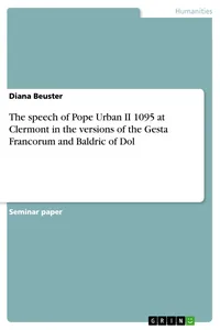 The speech of Pope Urban II 1095 at Clermont in the versions of the Gesta Francorum and Baldric of Dol_cover