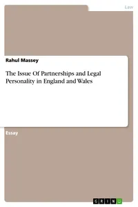 The Issue Of Partnerships and Legal Personality in England and Wales_cover