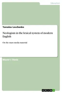 Neologism in the lexical system of modern English_cover