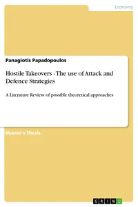 Hostile Takeovers - The use of Attack and Defence Strategies_cover