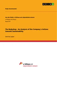 The Bodyshop - An Analysis of the Company´s Actions towards Sustainability_cover