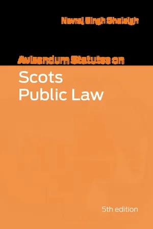 Avizandum Statutes on Scots Public Law