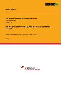 Do the provisions of the EUCFR produce a horizontal effect?_cover