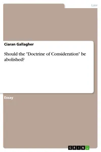 Should the "Doctrine of Consideration" be abolished?_cover