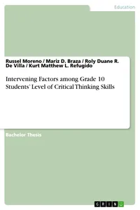 Intervening Factors among Grade 10 Students' Level of Critical Thinking Skills_cover