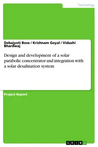 Design and development of a solar parabolic concentrator and integration with a solar desalination system_cover