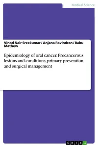 Epidemiology of oral cancer. Precancerous lesions and conditions, primary prevention and surgical management_cover