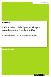 A Comparison of the Synoptic Gospels according to the King James Bible_cover