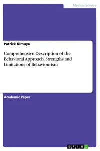 Comprehensive Description of the Behavioral Approach. Strengths and Limitations of Behaviourism_cover