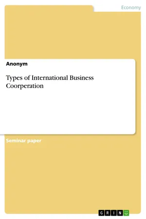 Types of International Business Coorperation
