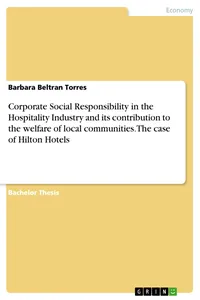 Corporate Social Responsibility in the Hospitality Industry and its contribution to the welfare of local communities. The case of Hilton Hotels_cover