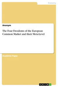 The Four Freedoms of the European Common Market and their Meta-Level_cover