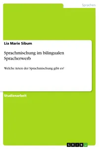 Sprachmischung im bilingualen Spracherwerb_cover
