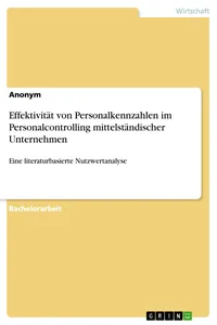 Effektivität von Personalkennzahlen im Personalcontrolling mittelständischer Unternehmen_cover