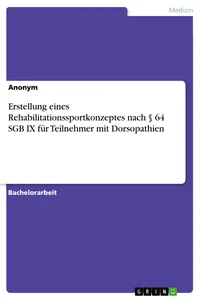 Erstellung eines Rehabilitationssportkonzeptes nach § 64 SGB IX für Teilnehmer mit Dorsopathien_cover
