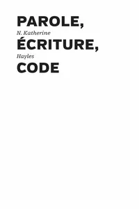 Parole, écriture, code_cover