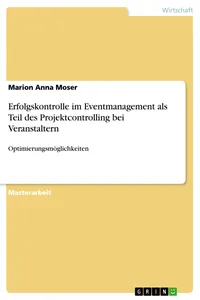Erfolgskontrolle im Eventmanagement als Teil des Projektcontrolling bei Veranstaltern_cover