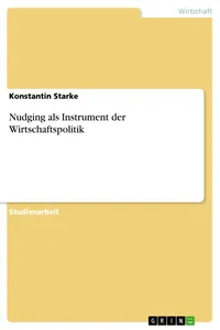 Nudging als Instrument der Wirtschaftspolitik_cover