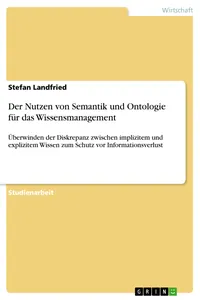 Der Nutzen von Semantik und Ontologie für das Wissensmanagement_cover
