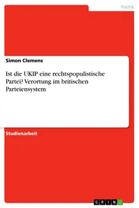 Ist die UKIP eine rechtspopulistische Partei? Verortung im britischen Parteiensystem_cover