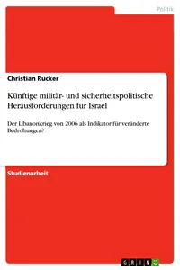 Künftige militär- und sicherheitspolitische Herausforderungen für Israel_cover