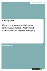 Wortexegese ???????. Etymologie, synchrone Analyse und systematisch-theologische Auslegung_cover
