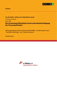 Die Verwertung öffentlicher Kunst unter Berücksichtigung der Panoramafreiheit_cover